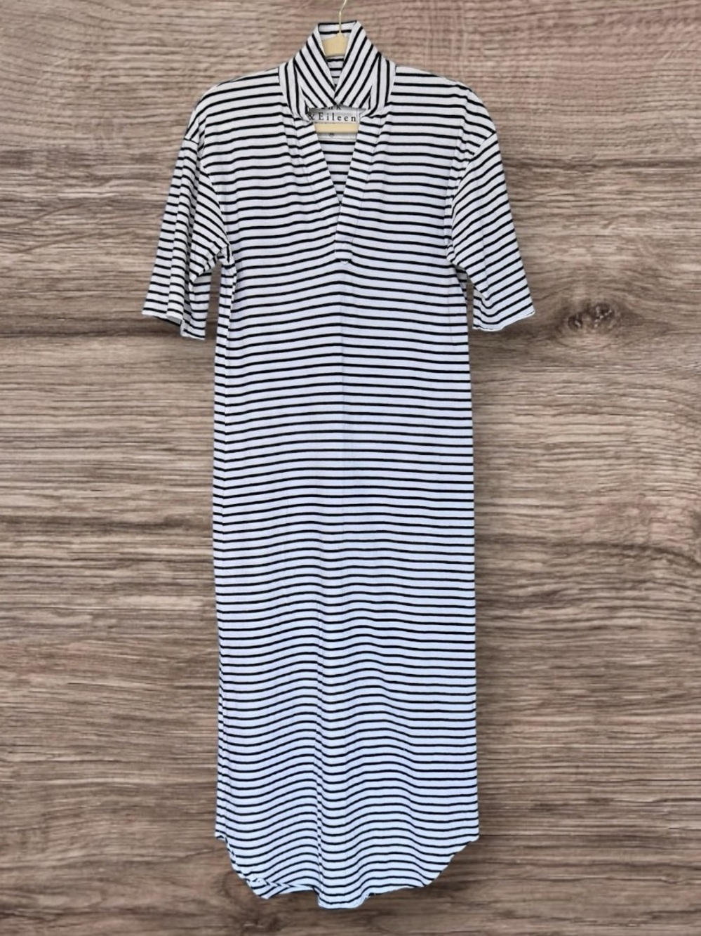 Frank & Eileen Emma Dress Navy White Stripe Heritage Jersey Cotton XS NWT